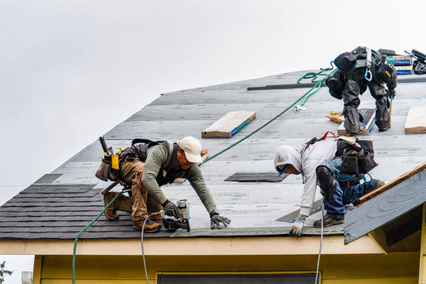 Professional Gutter Installation technician working in Shenandoah, TX